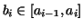 $b_{i} \in [a_{i - 1},a_{i}]$