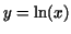 $y={\rm ln}(x)$