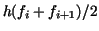 $h (f_{i}+f_{i + 1})/2$