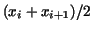 $(x_{i}+x_{i + 1})/2$